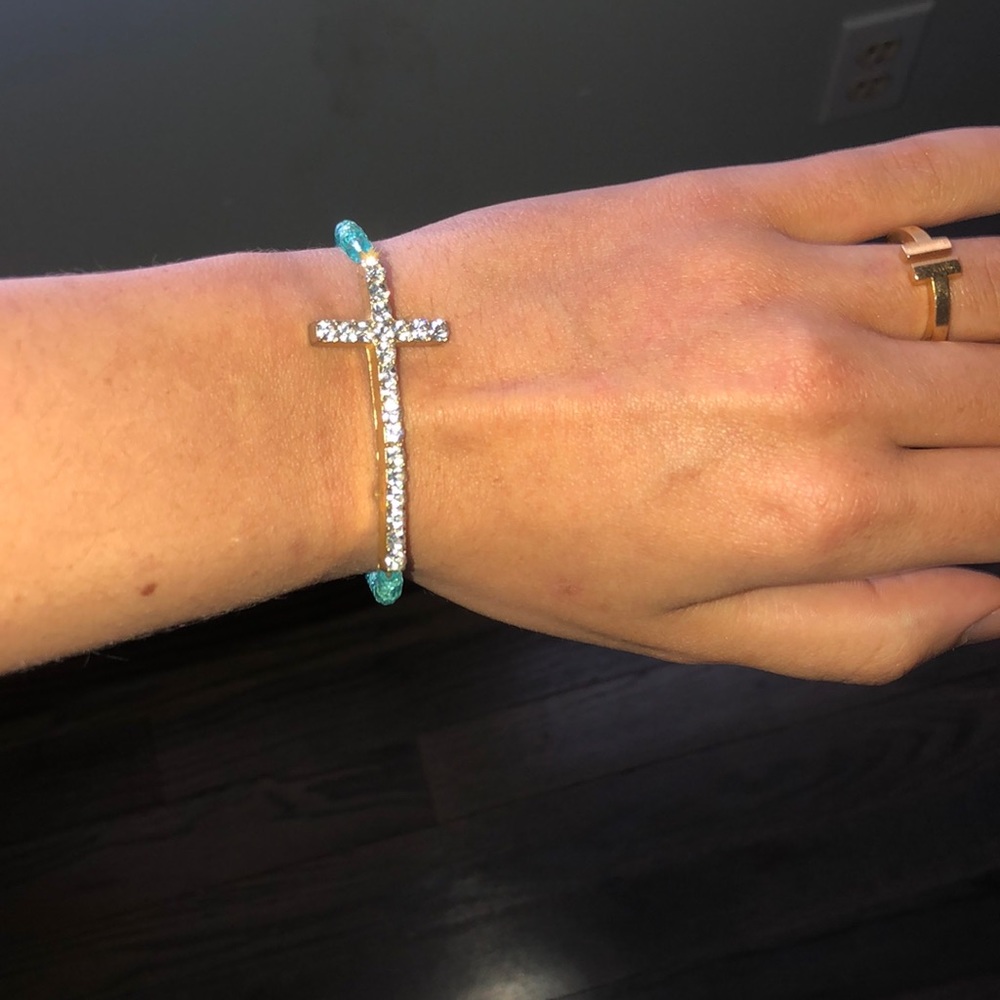 Blue Diamond Cross bracelet